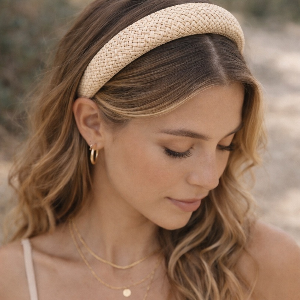 Ivory woven Padded Headband - Women's Accessory hair
